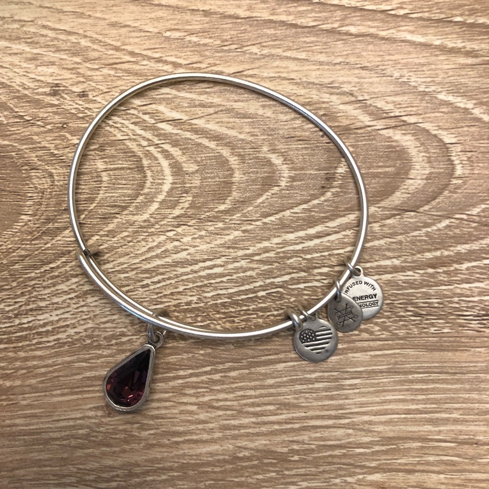 ALEX AND ANI purple bracelet. silver.